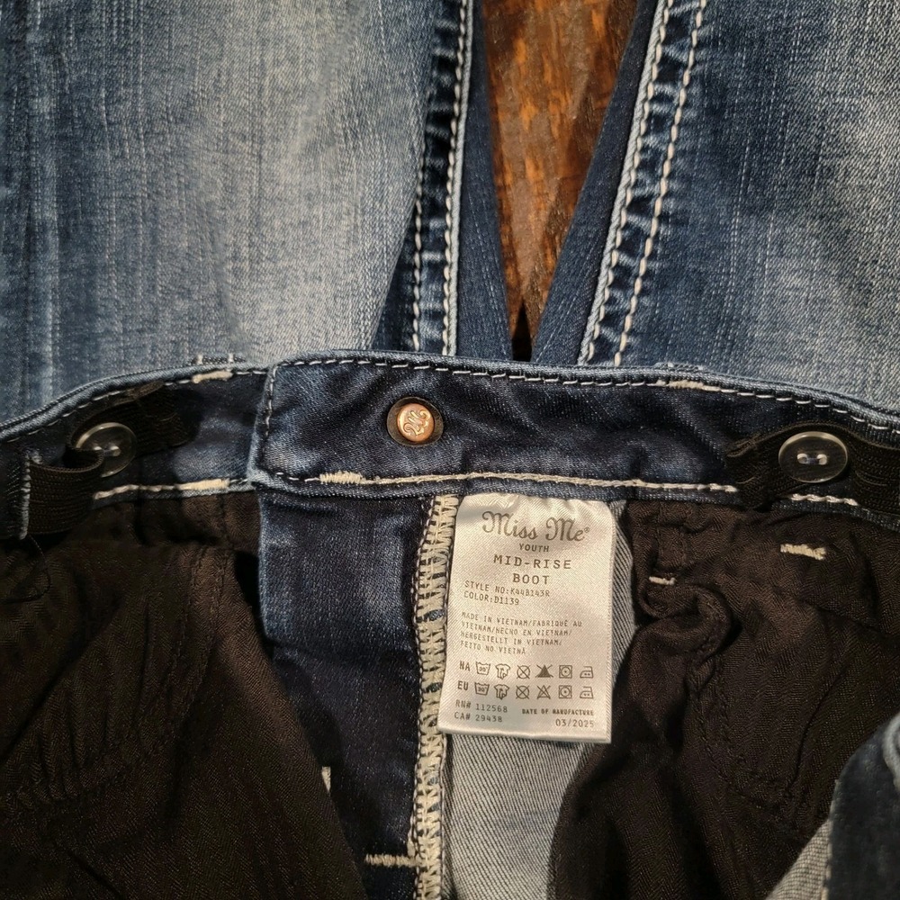 Miss Me Size 12 Youth NWOT Mid Rise Bootcut Stretch - Picture 8 of 8
